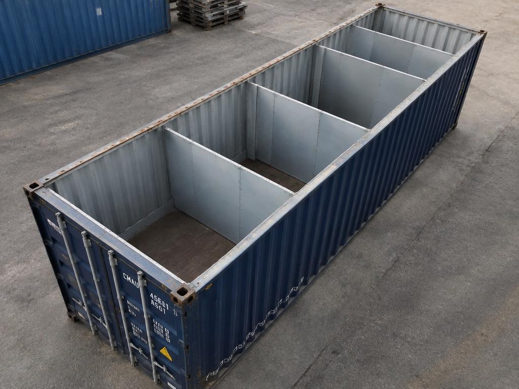 Roof-Open Container with Partition